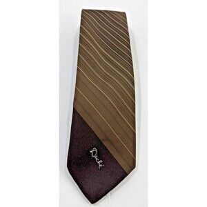 Lilly Dache Men's Tie Brown Beige Business Suite Necktie Fashion Accessory